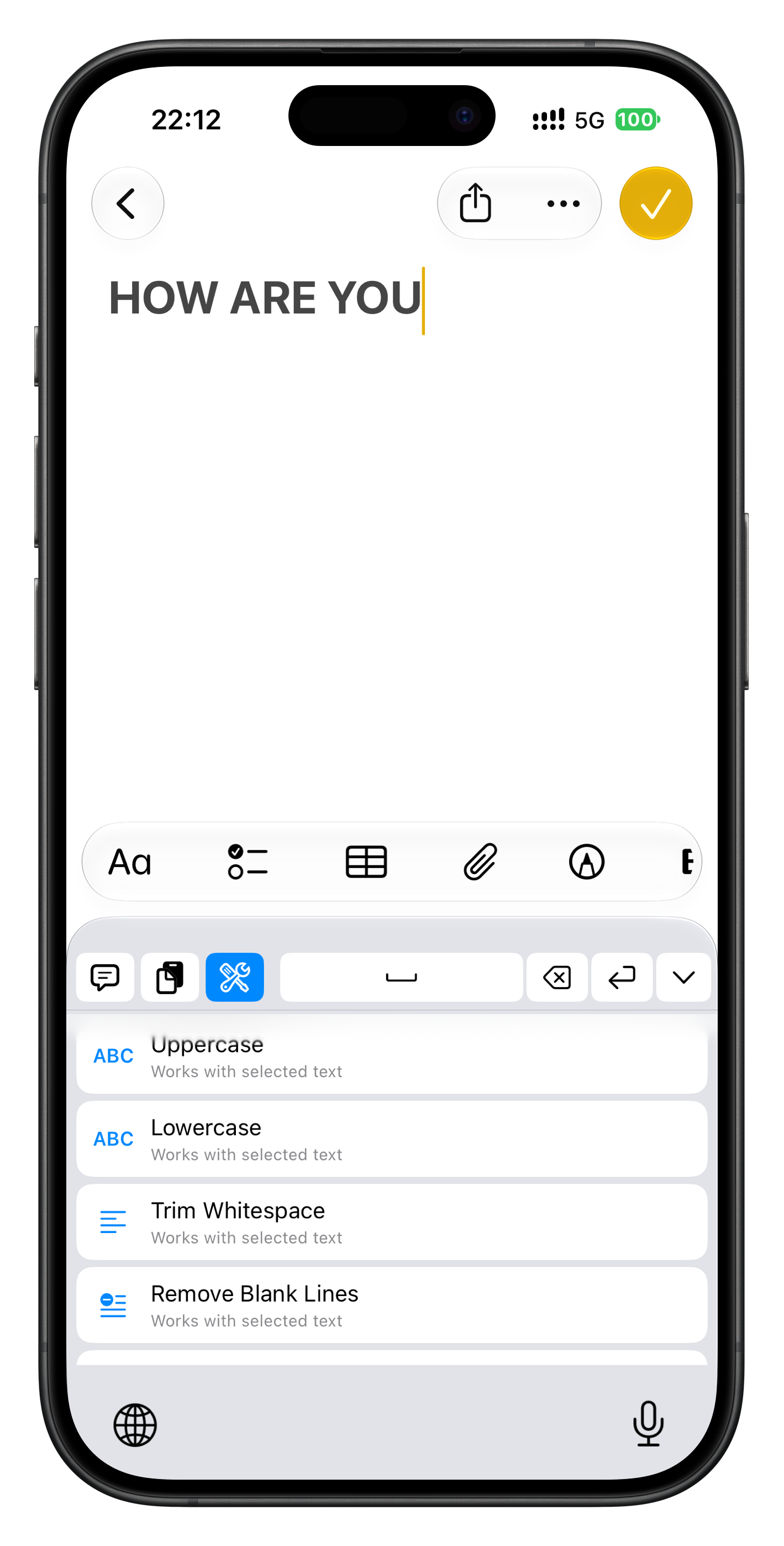 Textskripte und ihre Ergebnisse auf der PhraseX-Tastatur